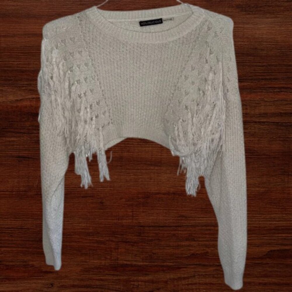 Deluc Cream Fringe Sweater